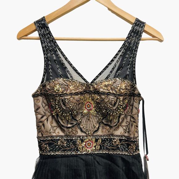 NWT Sue Wong Black Beaded Short Layered Dress Size‎ 2 - Picture 6 of 15